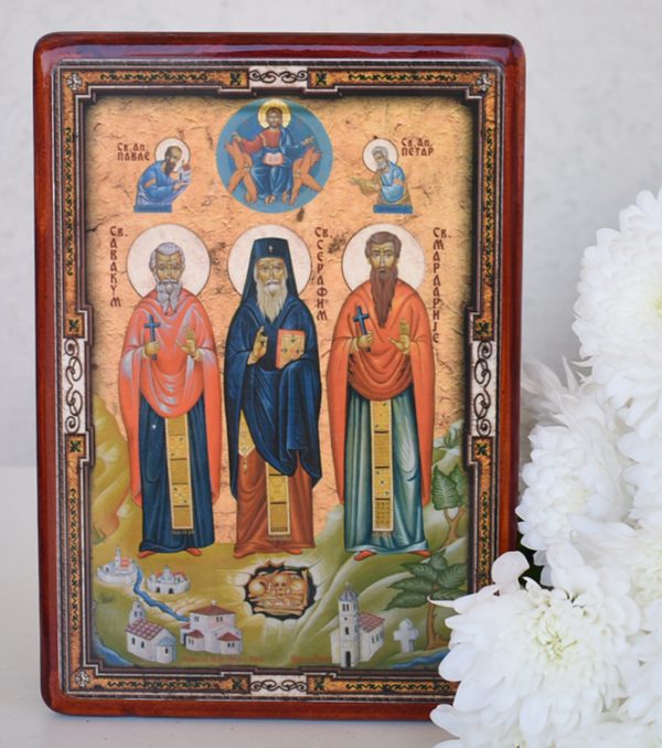 Икона Свети Преподобномученици МЕДЉАНСКИ – Серафим, Мардарије и Авакум
